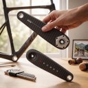 XCADEY VENTUS 15.5 cm Crankset with Power Meter Spider 5 Bolt 144 BCD 24 mm Axle Black for Cycling and Training 5