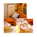 Ξύλινο μίνι σπιτάκι για κούκλες 3D κατασκευή με έπιπλα και προστατευτικό κάλυμμα Χειροποίητο μοντέλο Σπιτική δημιουργία Δώρο για παιδιά 6