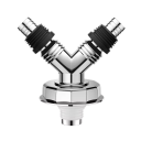 Y-conector de desagüe de suelo para lavadora, cromado, adaptador universal de manguera para lavavajillas y triturador de basura, descarga por gravedad 1