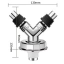 Y-junção do ralo de chão da máquina de lavar, cromada, adaptador universal de mangueira para máquina de lavar e triturador de resíduos, descarga gravitacional 3