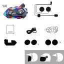 Y20 Motorfiets Intercom met vaste microfoon Bluetooth 5.3 IPX6 Waterdicht CVC8.0 Automatische oproepbeantwoording Batterijduur tot 68 uur 4