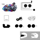 Y20 Motorrad-Gegensprechanlage mit weichem Mikrofon, Bluetooth 5.3, IPX6, wasserdicht, CVC8.0, automatische Anrufannahme, Akkulaufzeit bis zu 68 4