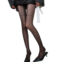 Y2K punčocháče dámské s předním a zadním švem v křížovém designu, velikost 155–170 cm a 40–60 kg, nylon, na cosplay i denní nošení 2