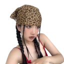 Y2K Retro Lenço de Leopardo para a Cabeça 62 cm Acessório de Moda Feminina Quente e Confortável para Festas 9