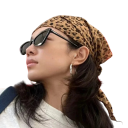 Y2K Retro Leopard Headscarf 62 cm Women's Fashion Headwear Warm Comfortable Party Accessory for Women and Girls 13