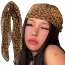 Y2K Retro Leopard Tørklæde til Hovedet 62 cm Dame Mode Hovedbeklædning Varm Behagelig Fest Tilbehør til Kvinder og Piger 3
