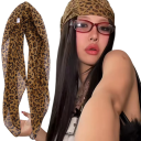 Y2K Retro Leopardenkopftuch 62 cm Damenmode Kopfbedeckung Warmer bequemer Party Zubehör für Frauen und Mädchen 11