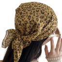 Y2K Retro Leopardí šátek na hlavu 62 cm Dámska módna pokrývka hlavy Teplý pohodlný párty doplnok pre ženy a dievčatá 8