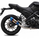 Yamaha MT15 ja R15 V3 V4 2017–2024 Pakoputki Ruostumaton teräs Kaksiosainen pakoputken pää modifioituna Sininen Takapöntölle 4