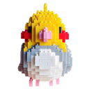 Yellow Tropical Parrot 7.6 x 10 x 6.5 cm Micro Mini Building Blocks 3D Assembly Model for Bird Lovers Creative Colourful Decorative Building Set 3