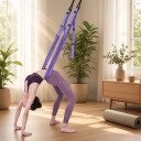 Yoga strap voor de deur 150 x 68 cm rekband met verstelbare lussen en dubbele bevestiging voor het rekken van rug en benen voor thuisfitness 3