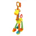 Zabawka pluszowa wisząca dla niemowląt 47 cm Żyrafa i Zebra z gwizdkiem, dzwoneczkiem i gryzakiem do wózka lub łóżeczka 3