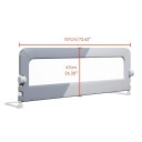 Zábrana k detskej posteli sklápacia ohrádka pre 190 cm posteľ 187 x 67 cm pre matrace do 30 cm šedá bez vŕtania na ochranu dieťaťa 2