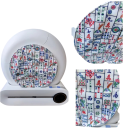 Záclona na kočičí toaletu s motivem asijských symbolů 25 cm kryt vstupu bílá pro automatickou kočičí toaletu domácí použití 2