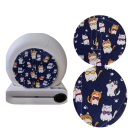 Záclona na kočičí toaletu s motivem koček s mašličkami 25 cm textilní tmavě modrá kryt vstupu pro domácí použití 2