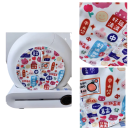 Záclona na kočičí toaletu s motivem králíčků a nápisů 25 cm voděodolný kryt barevné pro vstup do kočičí toalety 2