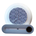 Záclona na kočičí toaletu s motivem vlnitých oblouků 25 cm kryt vstupu modrá pro automatickou kočičí toaletu domácí použití 1