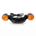 Zadné brzdové a smerové svetlá na motocykel s lištou 12V LED, čierne s oranžovým krytom, pre Harley-Davidson Street Glide Road Glide 2010–2022 1