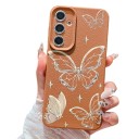 Zadní kryt na Samsung Galaxy A36 s motýlím motivem Silikonový Odolný Rámeček kolem fotoaparátu Texturovaný povrch Lesklé linky Na každý den 10