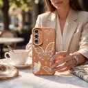 Zadní kryt na Samsung Galaxy A36 s motýlím motivem Silikonový Odolný Rámeček kolem fotoaparátu Texturovaný povrch Lesklé linky Na každý den 3