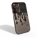Zadni kryt na Samsung Galaxy A55 5G Czarne krople i stekajaca barwa Odporny i ultra cienki Matowe czarne i szare plecy Ochrona kamery Na kazdy dzien 1