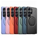 Zadní kryt na Samsung Galaxy S25 FE Otočný stojánek 360 stupňů Kompatibilní s bezdrátovým nabíjením Karbon Polykarbonát a TPU Obal 16