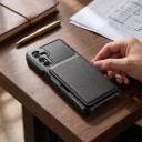 Zadní kryt se stojánkem na Samsung Galaxy A57 Rozkládací klapka s držákem karet Posílené rohy Ochrana objektivů Obal na telefon na den 2