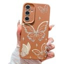 Zadný kryt na Samsung Galaxy A36 s motýlím motívom Silikónový Odolný Rámeček okolo fotoaparátu Textúrovaný povrch Lesklé linky Na každý deň 10