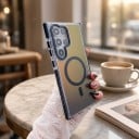 Zadný kryt pre Samsung Galaxy S25 Ultra Bezdrôtové nabíjanie bez sundania TPU a polykarbonát Ochranný lem fotoaparátu Pouzdro na mobil 5
