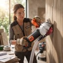 Zagłębiarka do ścian 4800 W 5000 obr./min Tarcza 133 mm i 5 tarcz Piła do betonu i cegieł z pompą wodną Pomarańczowo-czarna Dla elektryków 6
