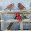 Záhradná kovová dekorácia vtáčik 3
