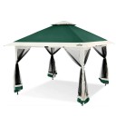 Zahradní altán s moskytiérou voděodolný a odolný proti UV rozměr 396 x 396 cm s montáží jednou rukou na zahradu terasu i dvůr 1