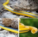 Zahradní hadice se sadou přípojek 30 m pružná žlutá plastová hadice s adaptérem a rychlospojkami pro zavlažování a mytí 2