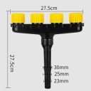 Zahradní postřikovací rozprašovač se 4 nastavitelnými hlavicemi 27,5x27,5 cm plastový černo-žlutý pro zalévání zahrady, trávníku a zeleniny 2
