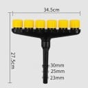 Zahradní postřikovací rozprašovač se 6 nastavitelnými hlavicemi 34,5 x 27,5 cm plastový černo-žlutý pro zalévání zahrady, trávníku a zeleniny 2