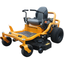 Zahradní sekačka na trávu se sedadlem Otáčení o 360° Záběr 116 cm 46 palců Benzínový motor 26 HP Žlutá Na sečení velkých travnatých ploch 1
