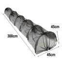 Zahradní tunelový skleník síťový s ochranou před mrazem ptáky i hmyzem rozměr 300 x 45 x 45 cm z mikrosíťoviny černý na zeleninu a květiny 2