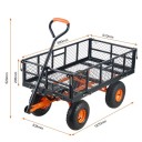 Zahradní vozík s nosností 400 kg ocelový se sklopnými bočnicemi 89 x 51 x 20,5 cm oranžovo-černý přepravní vůz pro nářadí a materiál 2