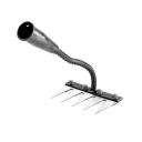 Zahradní železné hrábě bez násady 5 zubů 26×17,5 cm kovová pracovní hlava pro kypření půdy odstraňování plevele a údržbu záhonů 1