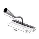 Zahradní železné hrábě bez násady 8 zubů 26×27 cm kovová pracovní hlava pro kypření půdy odstraňování plevele a údržbu záhonů 2