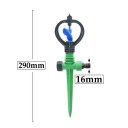 Záhradný rotačný zavlažovač na hrot 360° nastaviteľný 29 cm pripojenie 16 mm pre trávniky a záhony 2