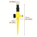 Záhradný zavlažovač 360° s nastaviteľným uhlom a pripojením na hadicu 1/2" so zemným hrotom pre efektívne zavlažovanie 4