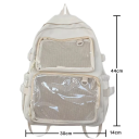 Zaino 44 x 30 x 14 cm con tasche trasparenti Spallacci imbottiti regolabili Spazi di stoccaggio interni ed esterni Zaino scolastico Borsa da viaggio 4