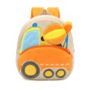 Zaino beige per bambini 26 x 24 x 10 cm con mescolatore arancione e canaletta tridimensionale con due tasche con zip e spallacci arancioni 1