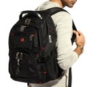 Zaino da viaggio con tasca per laptop Sistema di schienale traspirante Uscita per cuffie Resistente all'acqua Nylon e poliestere Nero 48 x 33 x 23 cm 2