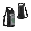 Zaino impermeabile asciutto 2l PVC 34,5×13,5×7,5 cm con schermo touch per cellulare per nuoto, kayak, rafting, trekking, surf e sport 1