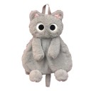 Zaino in peluche per bambini 35 × 18 cm Gatto Zaino capiente con zip Spallacci regolabili Accessorio in peluche per bambini 6
