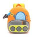 Zaino per bambini 26 x 24 x 10 cm di colore arancione con trapano a nastro e trapano spaziale con spallacci gialli e due tasche con zip 1