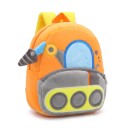Zaino per bambini 26 x 24 x 10 cm di colore arancione con trapano a nastro e trapano spaziale con spallacci gialli e due tasche con zip 2