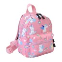 Zaino per bambini con stampa a tutto campo di unicorni e arcobaleni con due tasche con zip e spallacci regolabili e maniglia per il trasporto 2